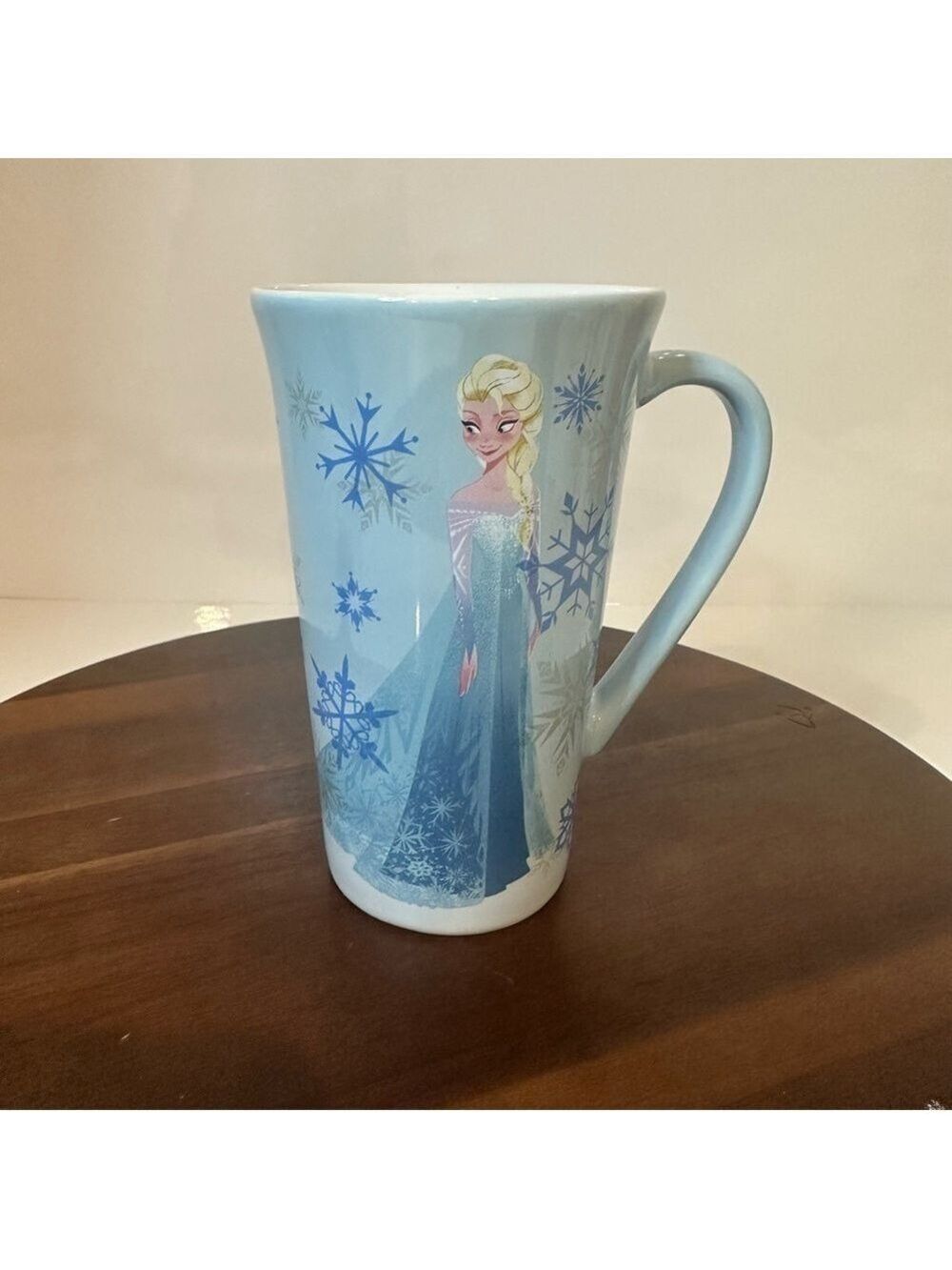 Disney Frozen Elsa Tall Ceramic Coffee Mug – Blue Snowflake Princess – 14oz 2013